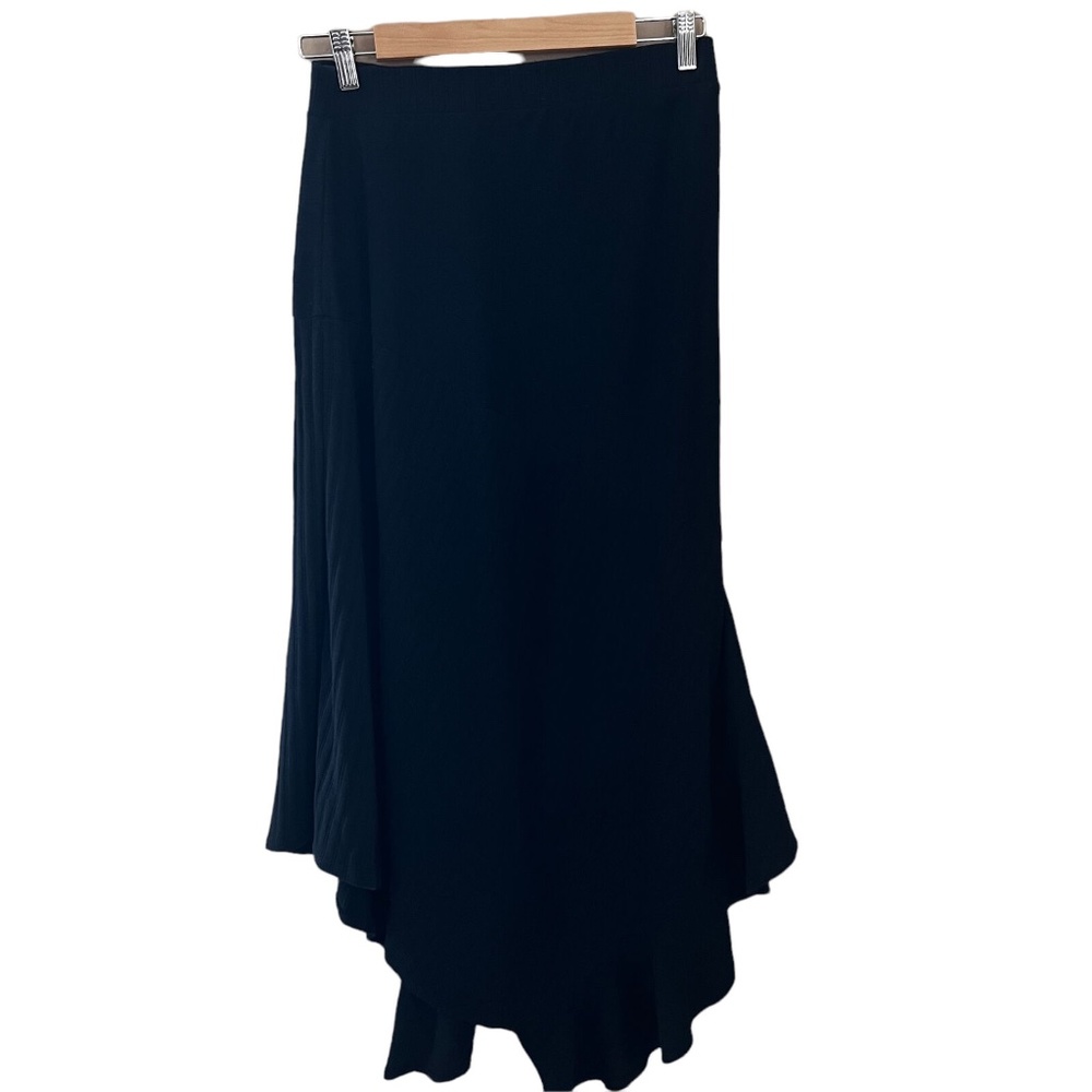 Free People Black Elastic Waist 100% Cotton Long Knit Maxi Skirt Size Medium